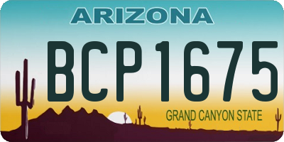 AZ license plate BCP1675