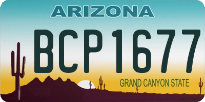 AZ license plate BCP1677