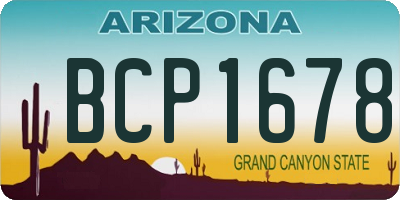 AZ license plate BCP1678