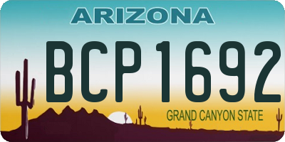 AZ license plate BCP1692