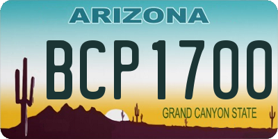 AZ license plate BCP1700