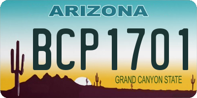 AZ license plate BCP1701