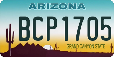 AZ license plate BCP1705