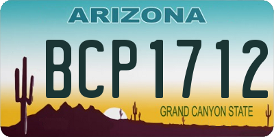 AZ license plate BCP1712