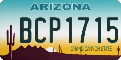 AZ license plate BCP1715