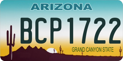 AZ license plate BCP1722