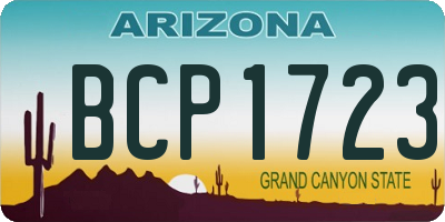 AZ license plate BCP1723