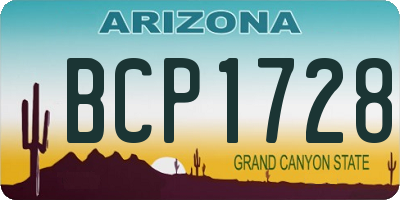 AZ license plate BCP1728