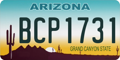 AZ license plate BCP1731