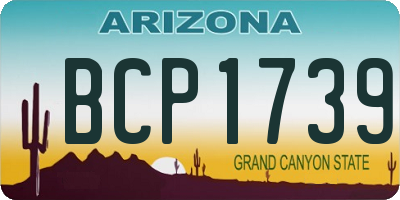 AZ license plate BCP1739