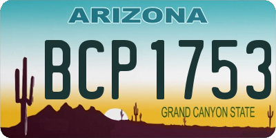 AZ license plate BCP1753