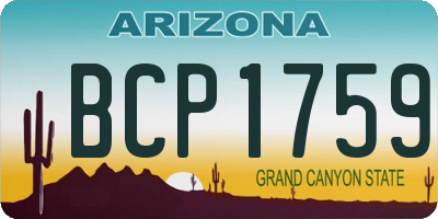 AZ license plate BCP1759