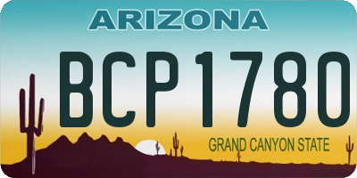 AZ license plate BCP1780