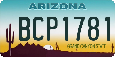 AZ license plate BCP1781