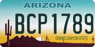 AZ license plate BCP1789