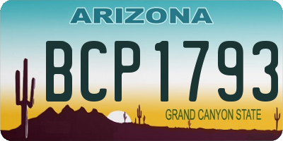 AZ license plate BCP1793