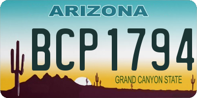 AZ license plate BCP1794