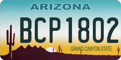 AZ license plate BCP1802