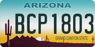 AZ license plate BCP1803