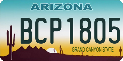 AZ license plate BCP1805