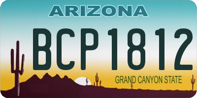 AZ license plate BCP1812