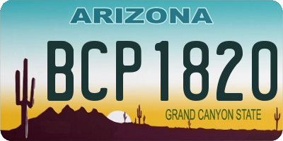 AZ license plate BCP1820