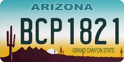 AZ license plate BCP1821