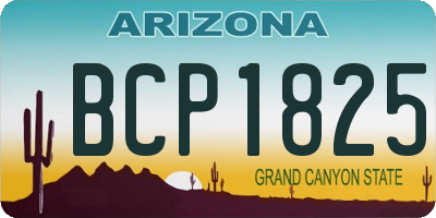 AZ license plate BCP1825