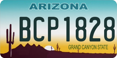 AZ license plate BCP1828