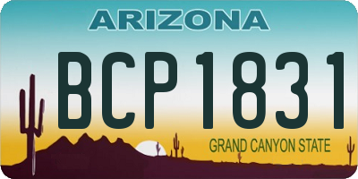 AZ license plate BCP1831