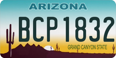 AZ license plate BCP1832