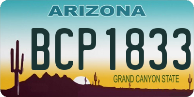 AZ license plate BCP1833