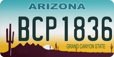 AZ license plate BCP1836