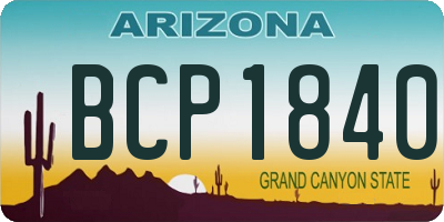 AZ license plate BCP1840