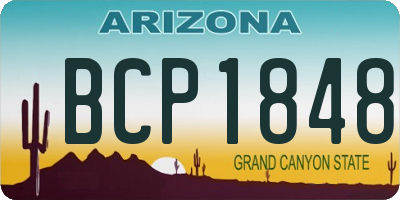 AZ license plate BCP1848