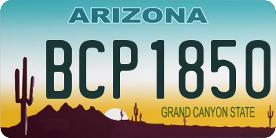 AZ license plate BCP1850