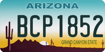 AZ license plate BCP1852