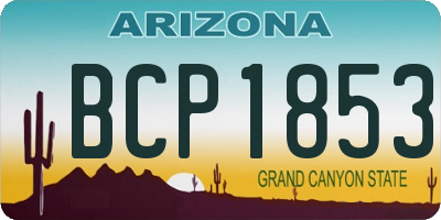 AZ license plate BCP1853