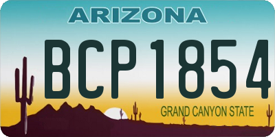 AZ license plate BCP1854