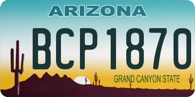 AZ license plate BCP1870