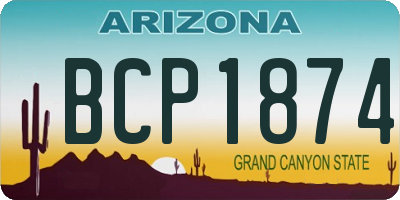 AZ license plate BCP1874