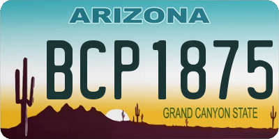 AZ license plate BCP1875