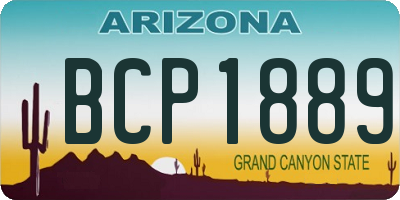 AZ license plate BCP1889