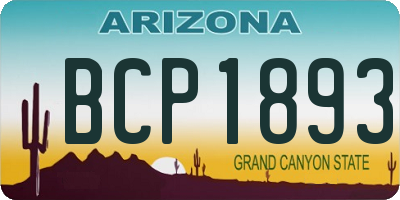 AZ license plate BCP1893