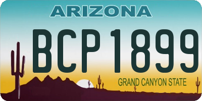 AZ license plate BCP1899