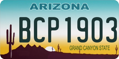 AZ license plate BCP1903