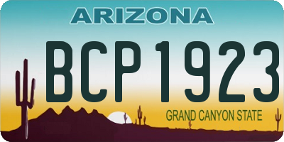 AZ license plate BCP1923