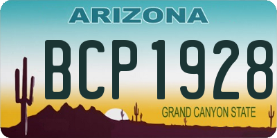 AZ license plate BCP1928