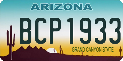 AZ license plate BCP1933