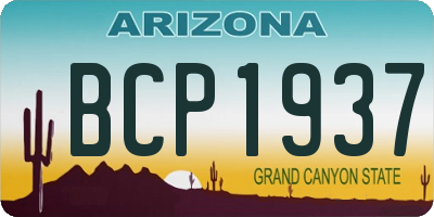 AZ license plate BCP1937